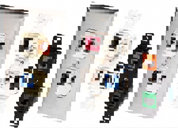 Coaxial Cable Outlets & Receptacles; Wall Plate Configuration: 4 Coaxial ; Number of Gangs: 1 ; Mounting Type: Flush Mount ; Overall Depth (Decimal Inch): 0.3150 ; Overall Length (Decimal Inch): 3.6600 ; Overall Width (Decimal Inch): 1.4630